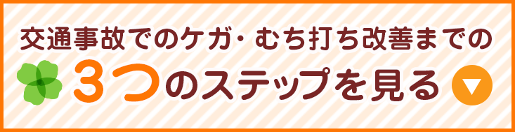 交通事故でのケガ・むち打ち改善までの 3つのステップを見る
